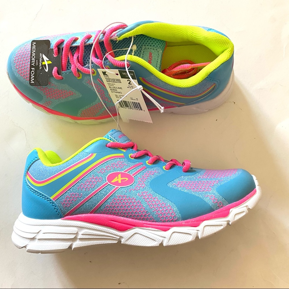 Athletech Girl’s Sneakers Running Shoes  Sz 2